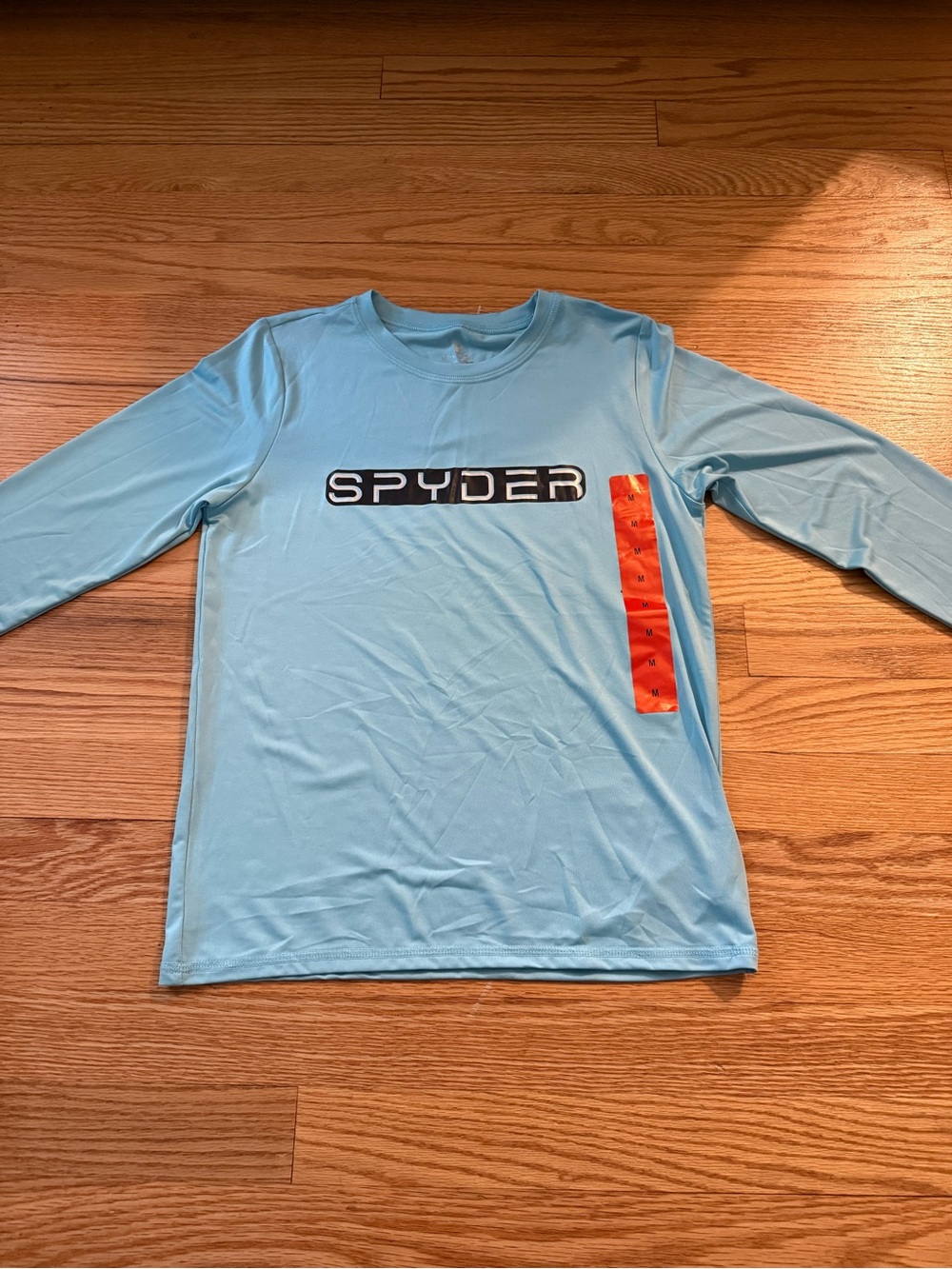Spyder Light Blue Long Sleeve Top with Orange Accent